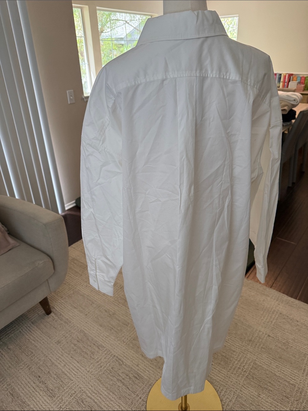 Anine Bing White Women’s Oversized Button-Up Shirt Dress - Picture 4 of 5